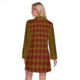 Scrymgeour Tartan Women's Lapel Shirt Dress With Long Sleeve